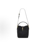 SAINT LAURENT brand logo adjustable and detachable shoulder strap, hand-held crossbody single-shoulder bag for women, black